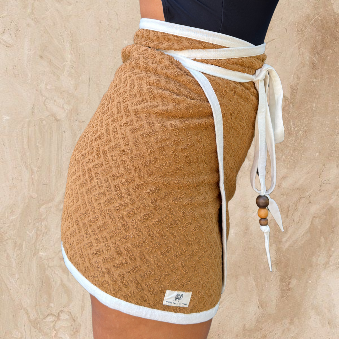 PRE ORDER: Signature Towel Wrap Skirt - BROWN (Ships late Feb)