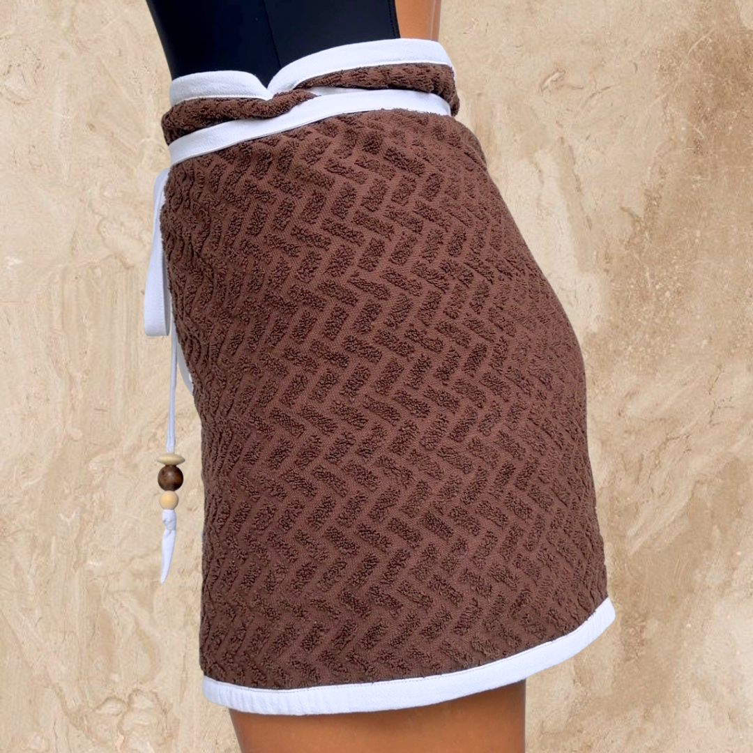 Heritage Collection Towel Wrap Skirt - DARK BROWN