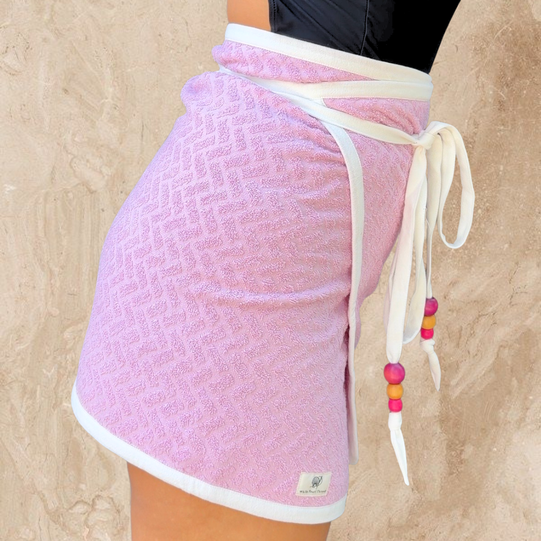 PRE ORDER: Signature Towel Wrap Skirt - PINK (Ships late Feb)