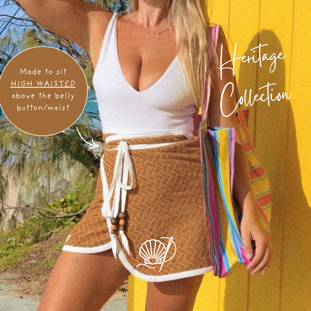 Heritage Collection Towel Wrap Skirt - BROWN