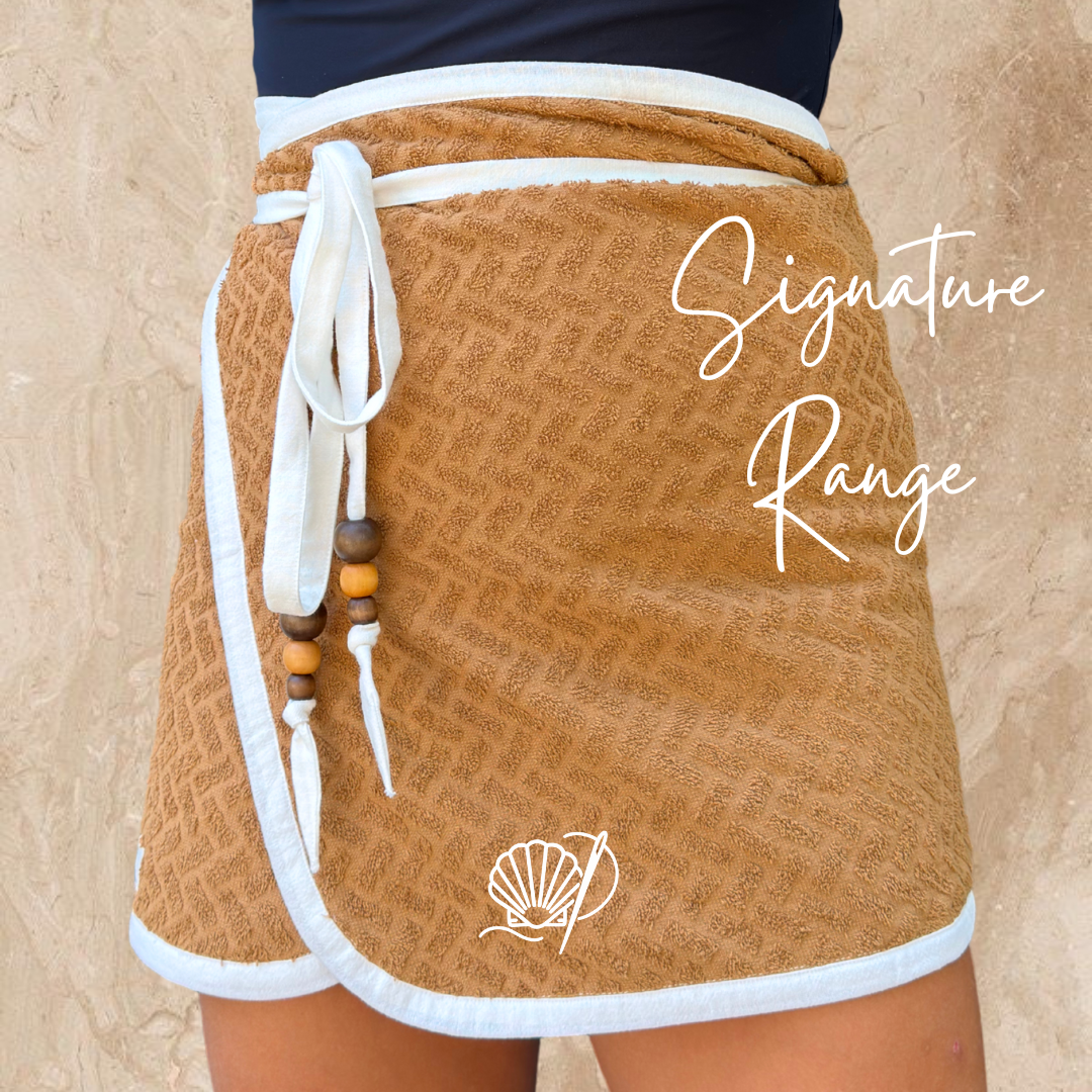 PRE ORDER: Signature Towel Wrap Skirt - BROWN (Ships late Feb)