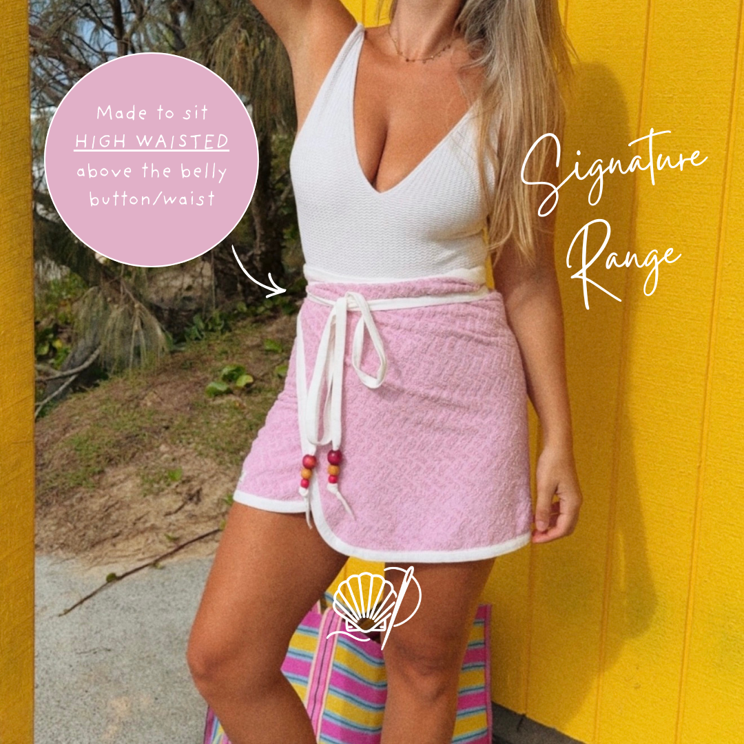 PRE ORDER: Signature Towel Wrap Skirt - PINK (Ships late Feb)