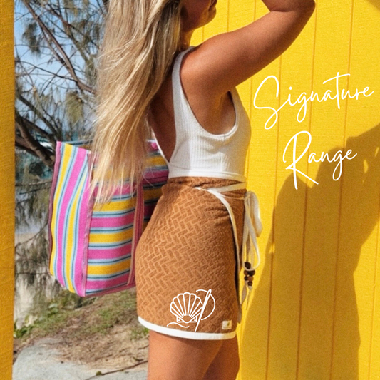 PRE ORDER: Signature Towel Wrap Skirt - BROWN (Ships late Feb)