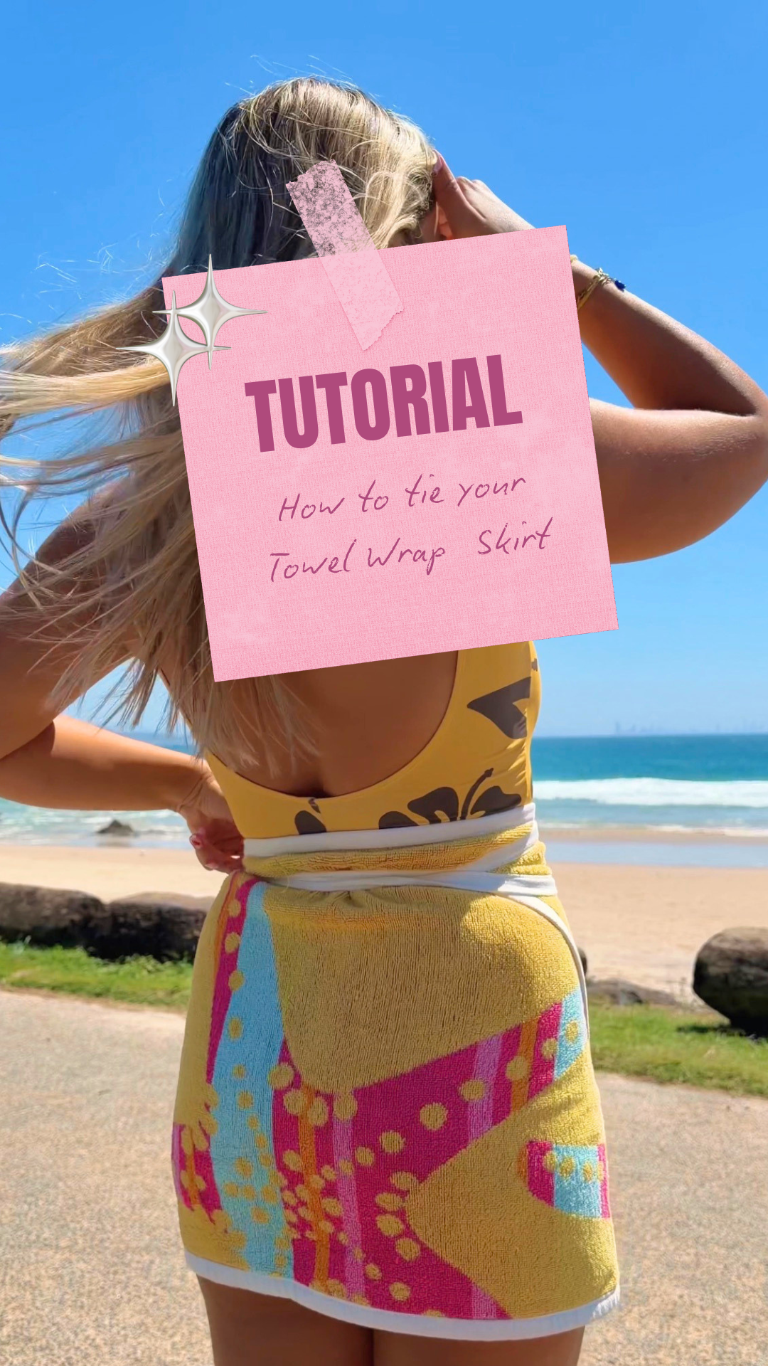 Load video: A visual explanation &amp; tutorial of how to tie your Towel Wrap Skirt.
